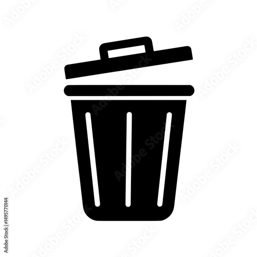 Trash bin vector icon. Perfect for designs related to waste management, recycling, disposal or cleaning.