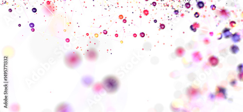 Vibrant abstract background with colorful bubbles and connecting lines. Perfect for technology, science, or network conc