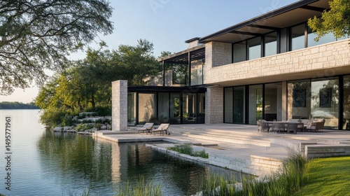 Luxury Lake House with Infinity Pool and Modern Design