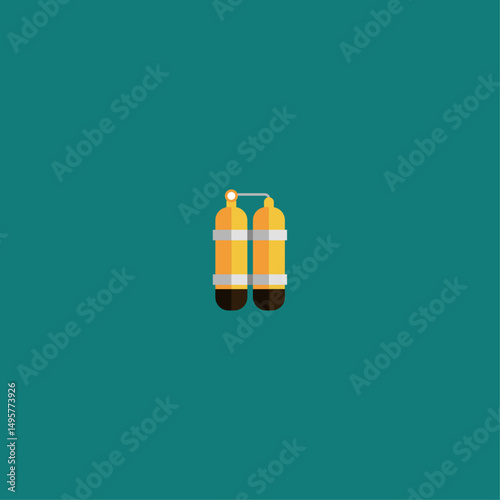 Scuba diving oxygen tank icon logo flat vector design
