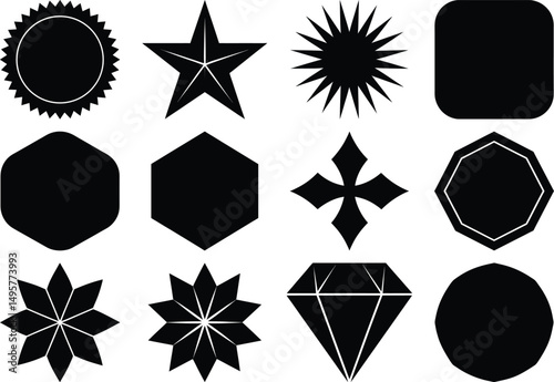 Black vector shapes collection