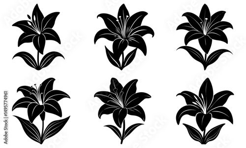 Easter Lily Silhouette vector