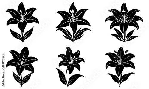 Easter Lily Silhouette vector