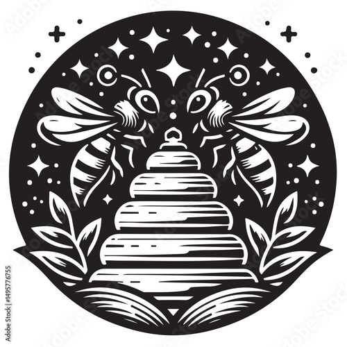 vector illustration of beehive