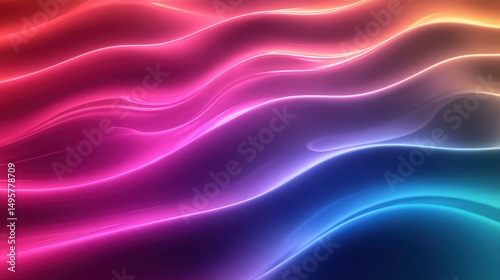 Wallpaper Mural Vibrant Neon Waves Gradient Background Torontodigital.ca