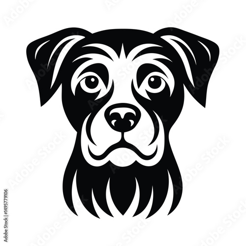 Dog icon silhouette vector illustration, american staffordshire terrier vector