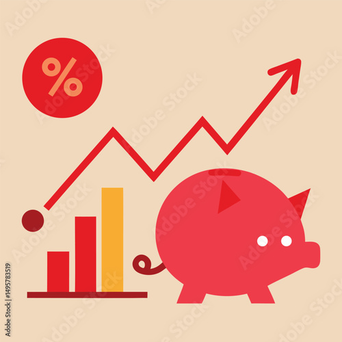 Decreasing Business Graph Showing Financial Downturn with Sad Emoticon