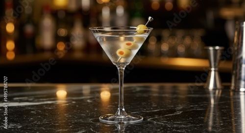 Wallpaper Mural Classic Martini Cocktail with Olives at Bar, Photo Torontodigital.ca