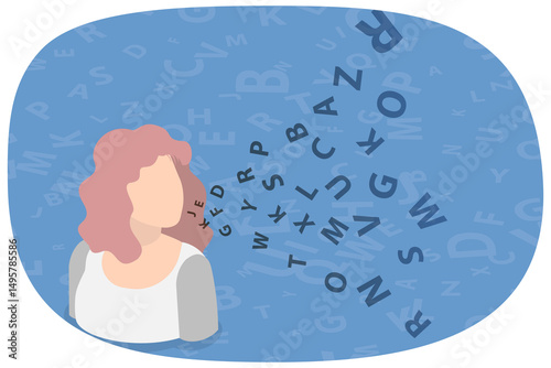Billede på lærred 3D Isometric Flat  Illustration of Communication, Speech Therapy