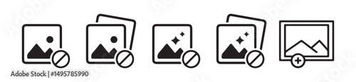 Add photo icon. Picture error set icon. Photos error icon, vector illustration eps 10