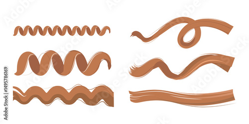 3D Isometric Flat  Illustration of Hair Curl Types, Straight, Waves and Curly photo