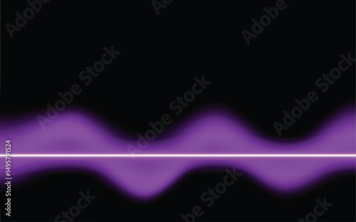 Abstract glowing ring on a dark gradient mesh background. Futuristic vector illustration with a neon-style straight shape