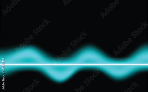 Abstract glowing ring on a dark gradient mesh background. Futuristic vector illustration with a neon-style straight shape