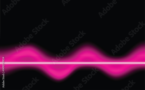 Abstract glowing ring on a dark gradient mesh background. Futuristic vector illustration with a neon-style straight shape