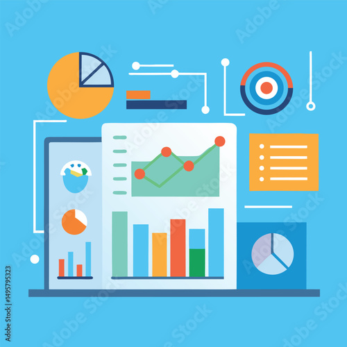 Colorful Data Analysis Charts and Graphs for Business Reports
