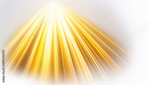 yellow light rays on a white or clear surface white background