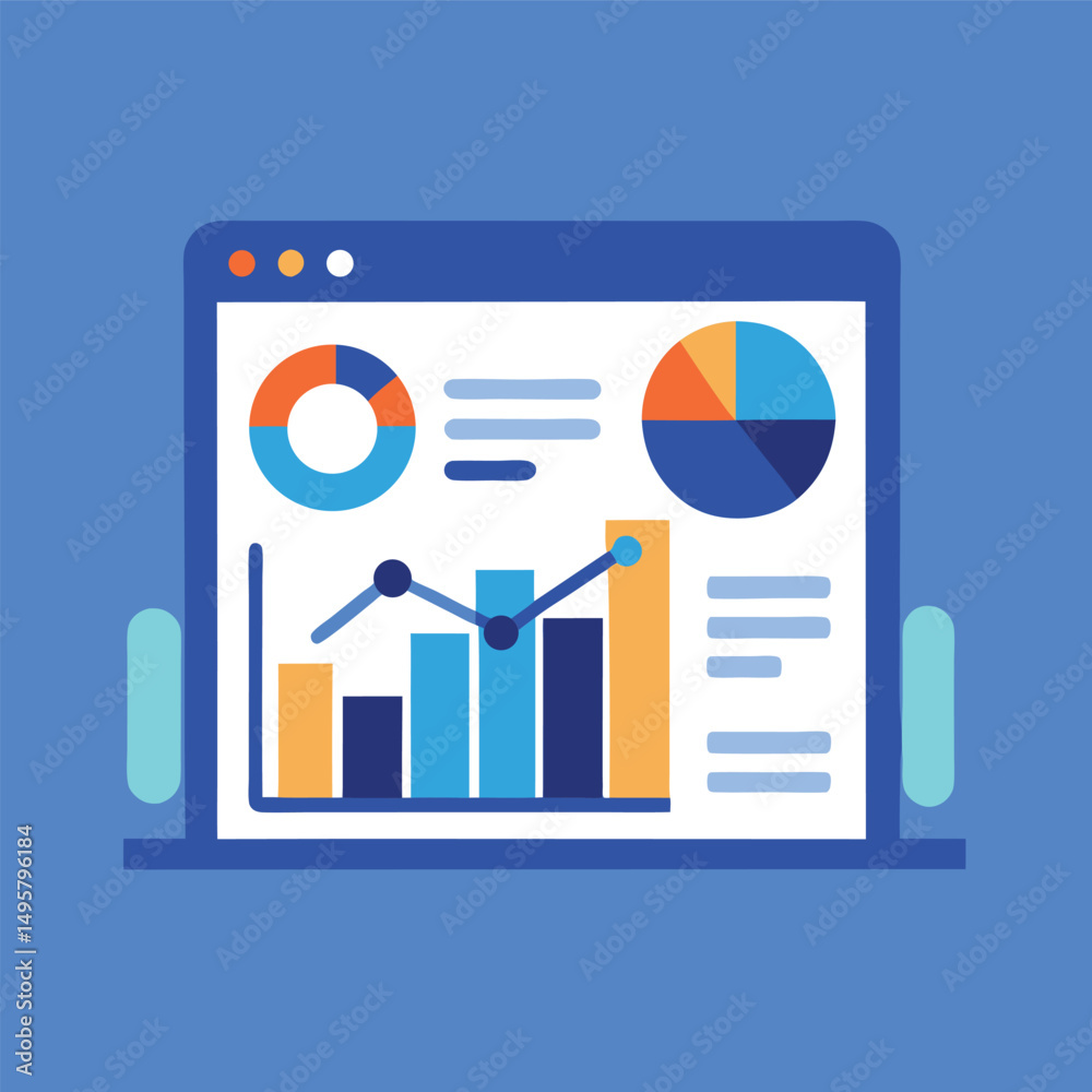 Fototapeta premium Colorful Business Data Charts and Graphs for Presentations