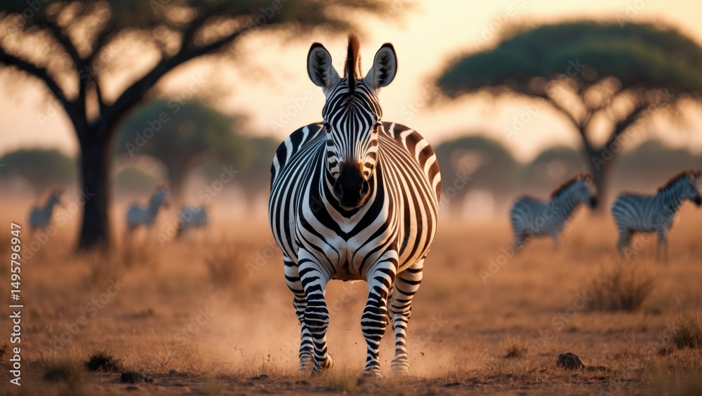 Obraz premium Picture of a zebra in the wild