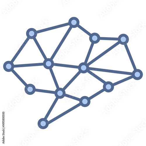 Neural Network Blue Icon