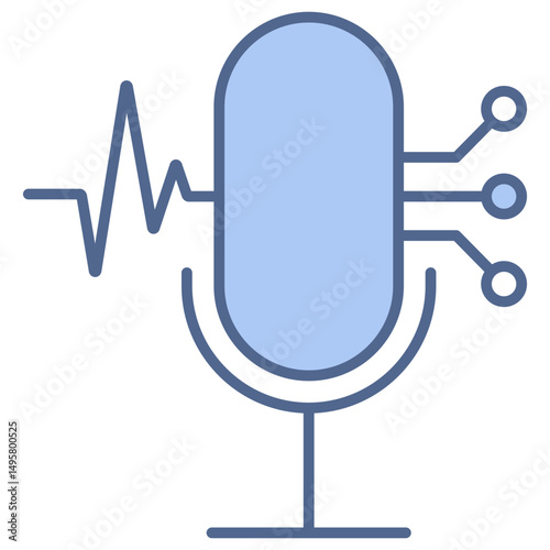 Speech Recognition Blue Icon