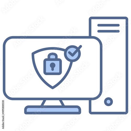 Software Security Blue Icon