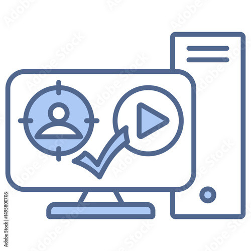 Content Recommendations Blue Icon