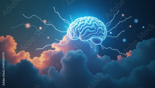 ai brain and artificial intelligence brain neural network thinking processing