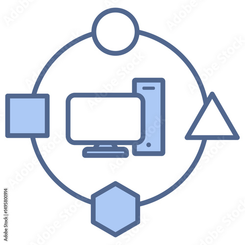 Ergonomic Adaptation Blue Icon