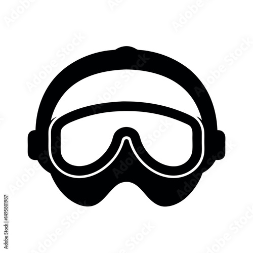 Sport Goggles Black Vector Silhouette