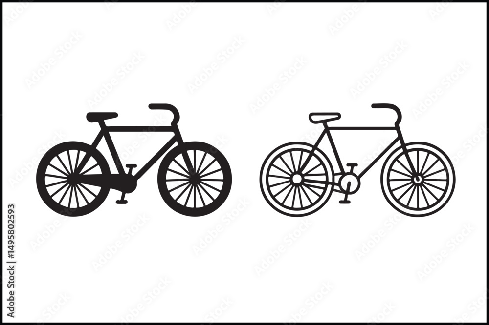 Fototapeta premium Classic Bicycle Dual Style Silhouette