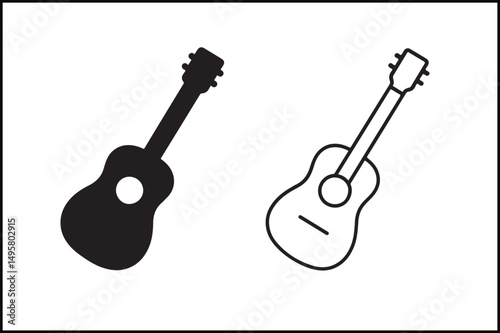 Guitar Solid & Outline Silhouette