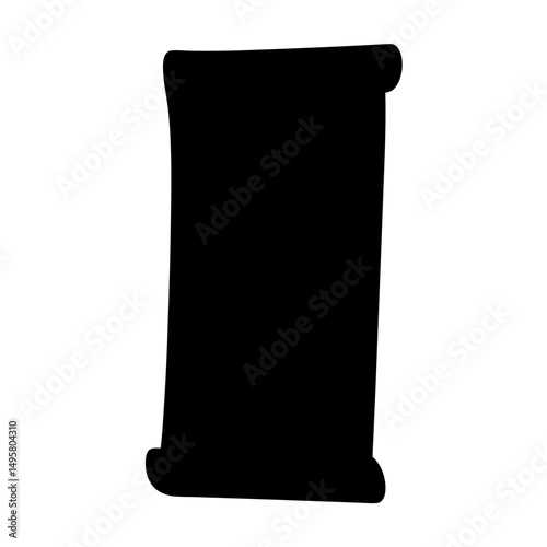 Black scroll outline with rounded ends on top and bottom parts