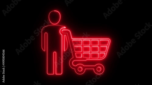 Shopping cart icon symbol on black background for online shopping and e-commerce design