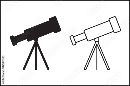 Telescope Bold & Outline Vector