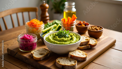A tranquil spa still life with candles and fresh flowers complements a healthy and delicious gourmet meal