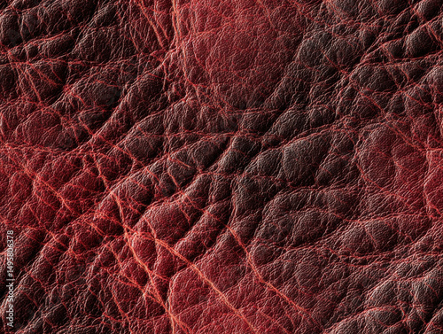 Red Leather Texture Close-Up – Bold and Luxurious Material Background for Fashion and Design