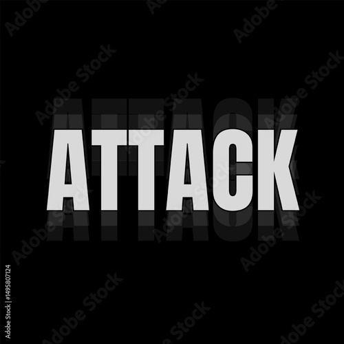 Vector text illustration for Attack.