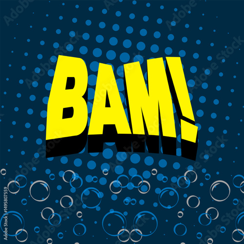 Vector text illustration for Bam.