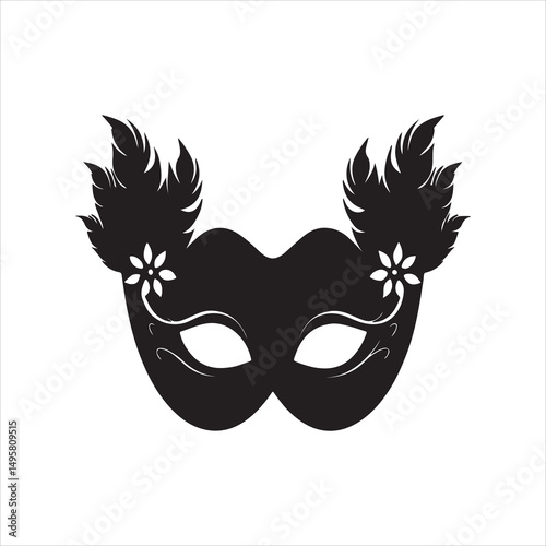 Elegant Masquerade Mask with Feathers