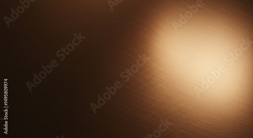 Brushed bronze metal texture with a gradient of light creating a warm and industrial aesthetic, showcasing the metallic surface with subtle scratches and diagonal lines