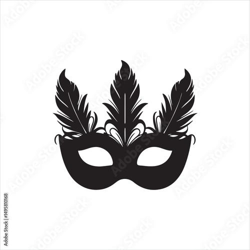 Elegant Masquerade Mask with Feathers