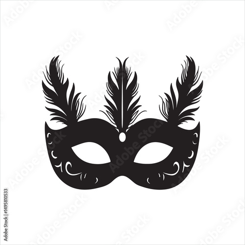 Elegant Masquerade Mask with Feathers