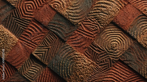 Abstract Geometric Texture:  Earthy Tones and Intricate Designs