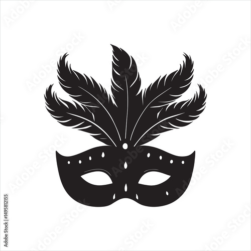 Elegant Masquerade Mask with Feathers