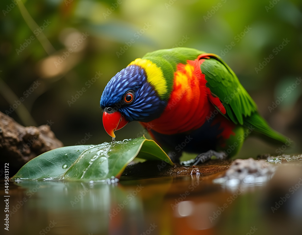 Naklejka premium rainbow lorikeet parrot