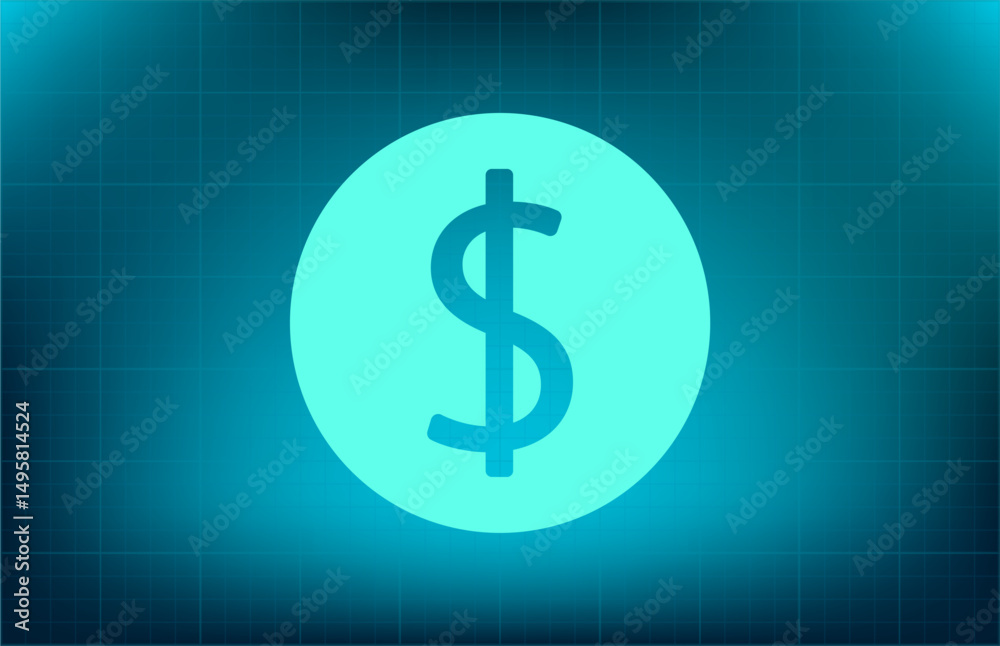 Obraz premium Vector icon on a blue background with a gradient