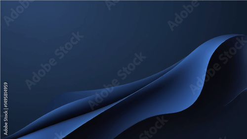 Abstract Blue Wave Background with Flowing Lines and Futuristic Design