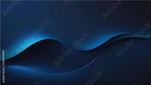 Abstract Blue Wave Background with Flowing Lines and Futuristic Design