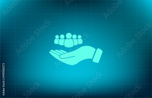 Vector icon on a blue background with a gradient