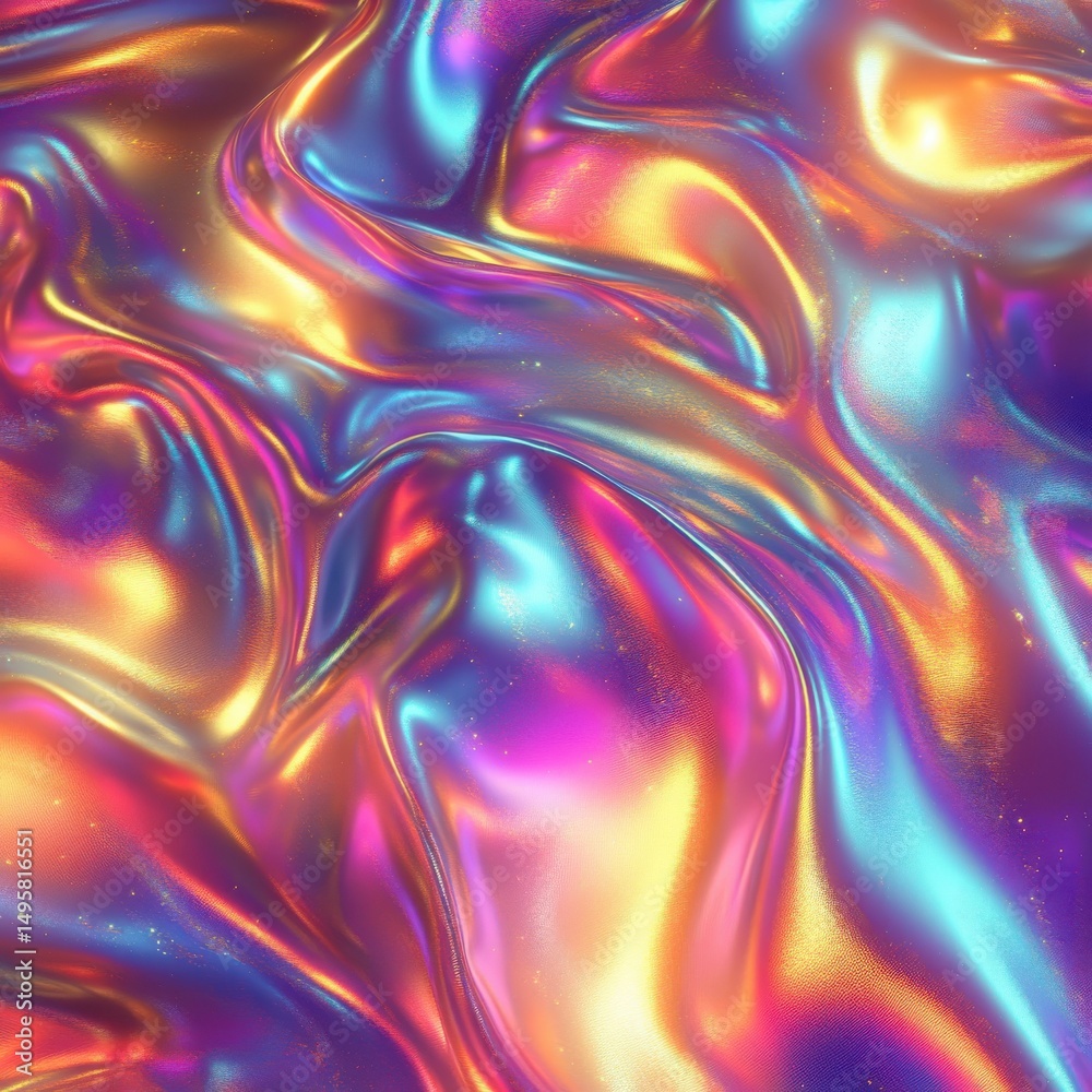 Fototapeta premium Holographic Iridescent Foil Background with Shimmering Rainbow Colors